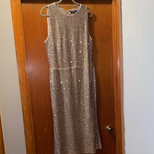 Lauren Ralph Lauren Sleeveless Sequin Maxi Dress in Champagne